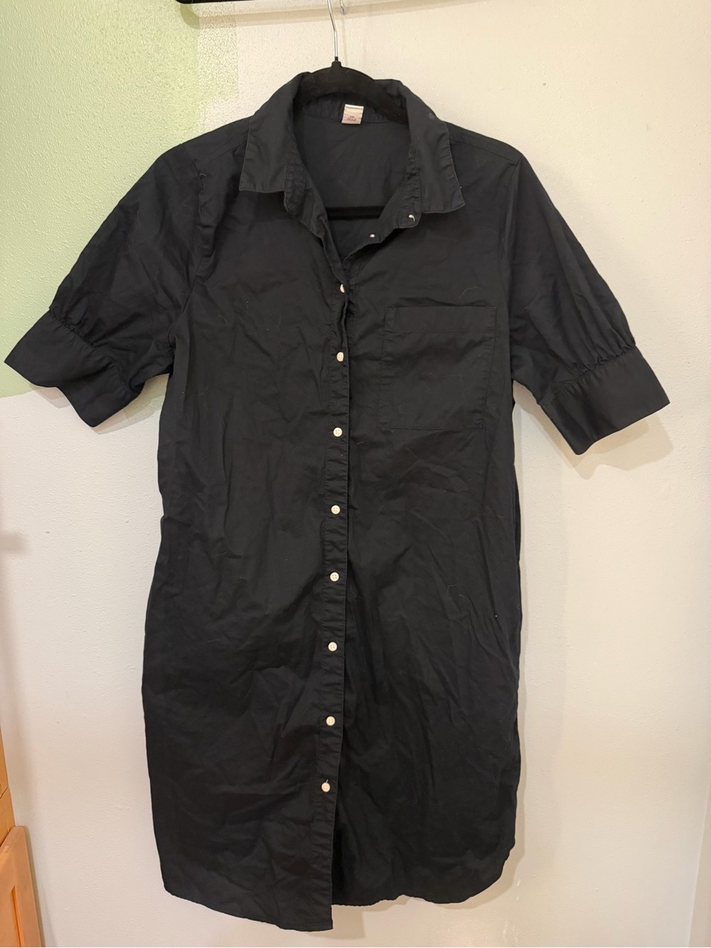 Old Navy Black Midi Shirt Dress